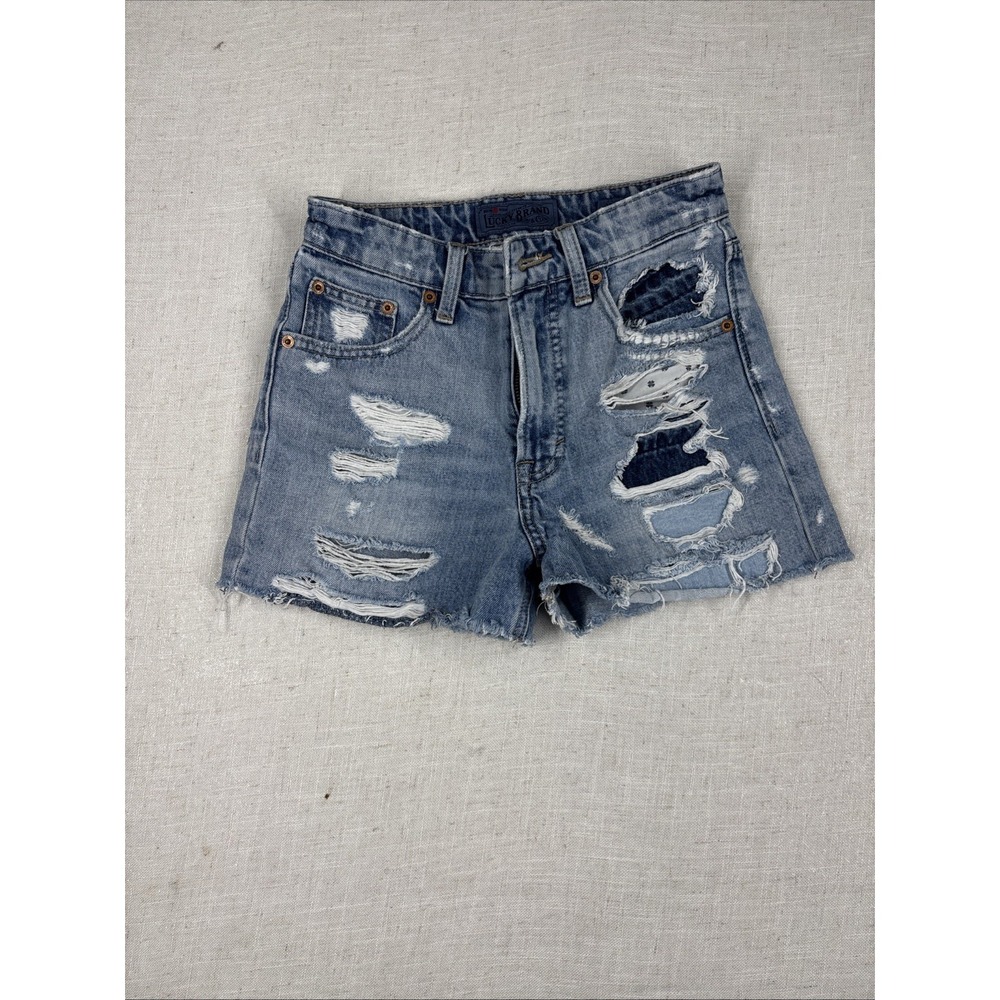 Lucky Brand Jean Shorts Cutoff Ava Short Size 00/24 - Picture 2 of 14